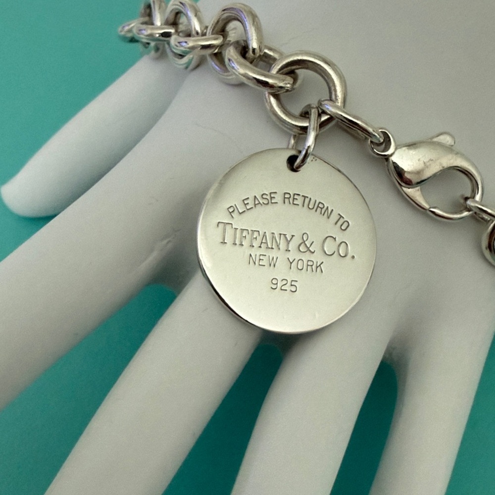 9” LARGE Tiffany & Co. Please Return To Tiffany Round Tag Bracelet - Picture 13 of 14
